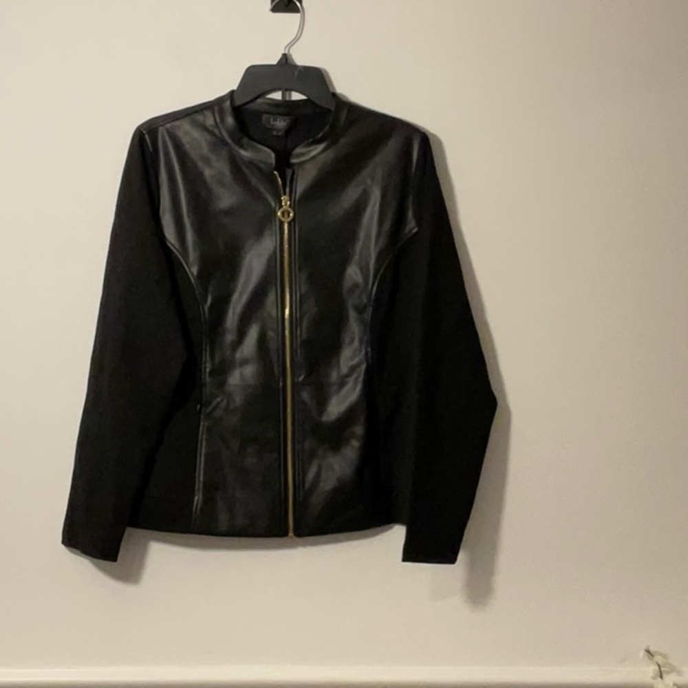 Belldini Black Leather Jacket Motorcycle Style
